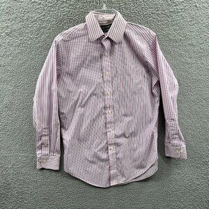 Lauren Ralph‎ Lauren LRL Mens Shirt 15 32/33 Pink Striped Non Iron Button Front